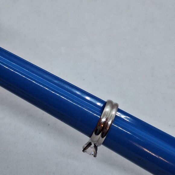 Stainless Steel Round Cz Ring Size 9 Silvertone Wedding‎ Engagement Marriage - Picture 8 of 9